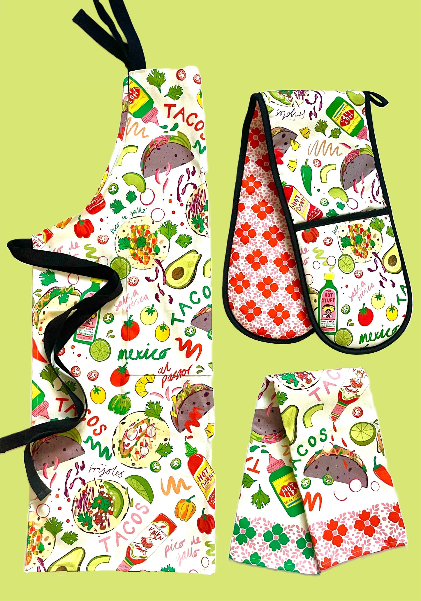 Tacos Organic Cotton Oven Gloves