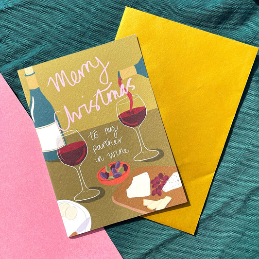 Merry Christmas to my partner in wine card